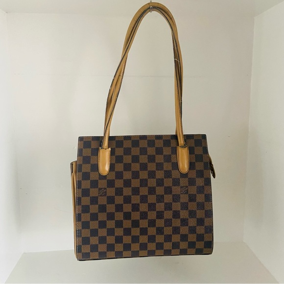 Womens Checkered Tote Shoulder Bag - Picture 1 of 12